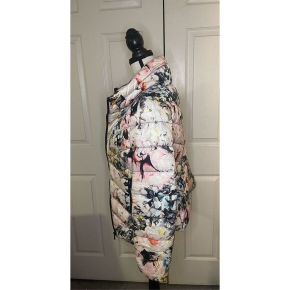 Sam Edelman Women's Floral Puffer Down Jacket‎ Hooded Multicolor S - Picture 5 of 7